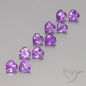 Gemme di Ametista violaceo naturale da 7.04 ct, Cuore, VVS-VS