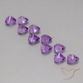Gemme di Ametista violaceo naturale da 7.04 ct, Cuore, VVS-VS