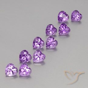 Gemme di Ametista violaceo naturale da 7.36 ct, Cuore, VVS-VS