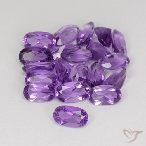 Gemme di Ametista Viola medio naturale da 4.25 ct, Ovale, VS