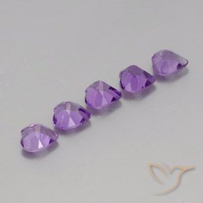 Gemme di Ametista violaceo naturale da 3.44 ct, Cuore, VS