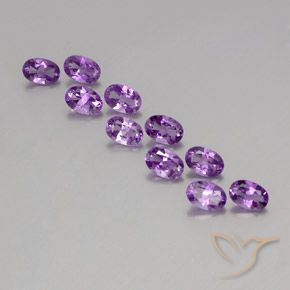 3.99ctw Naturale Viola violaceo medio Ametista, Ovale, VVS-VS