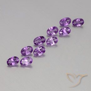 Gemme di Ametista Viola violaceo medio naturale da 3.99 ct, Ovale, VVS-VS