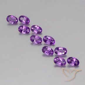 4.00ctw Naturale Viola violaceo medio Ametista, Ovale, VVS-VS