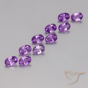 Gemme di Ametista violaceo naturale da 4.16 ct, Ovale, VVS-VS