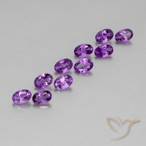 Gemme di Ametista Viola violaceo intenso naturale da 3.80 ct, Ovale, VVS-VS