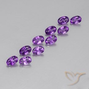 Gemme di Ametista Viola violaceo medio naturale da 4.24 ct, Ovale, VVS-VS