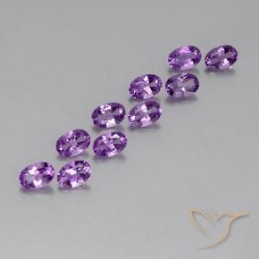 Gemme di Ametista violaceo naturale da 4.09 ct, Ovale, VVS-VS