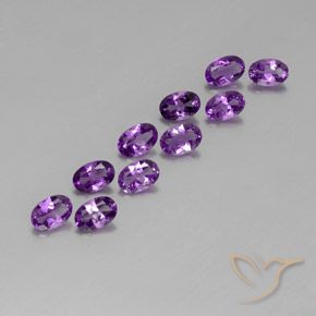 Gemme di Ametista violaceo naturale da 3.72 ct, Ovale, VVS-VS