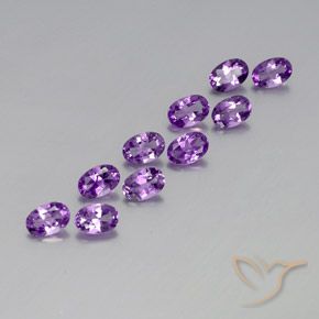Gemme di Ametista violaceo naturale da 3.94 ct, Ovale, VVS-VS