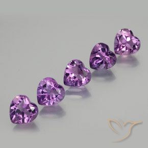 Gemme di Ametista Viola medio naturale da 3.64 ct, Cuore, VVS-VS