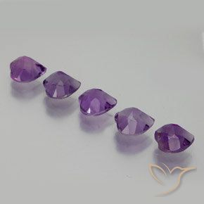 Gemme di Ametista Viola medio naturale da 3.64 ct, Cuore, VVS-VS