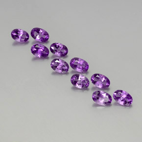 Gemme di Ametista Viola violaceo medio-scuro naturale da 4.14 ct, Taglio ovale, VVS-VS