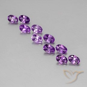 4.01ctw Naturale Viola violaceo medio-scuro Ametista, Ovale, VVS-VS