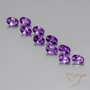 4.12ctw Naturale Viola violaceo medio-scuro Ametista, Ovale, VVS-VS