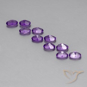 Gemme di Ametista Viola violaceo medio-scuro naturale da 4.12 ct, Ovale, VVS-VS