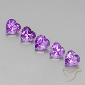 Gemme di Ametista Viola violaceo medio naturale da 3.50 ct, Cuore, VVS-VS