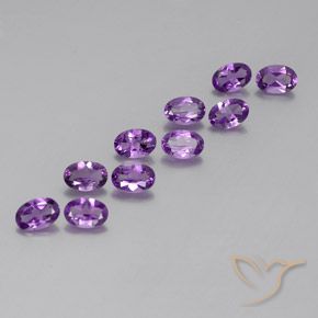 Gemme di Ametista Viola violaceo medio-scuro naturale da 4.34 ct, Ovale, VVS-VS