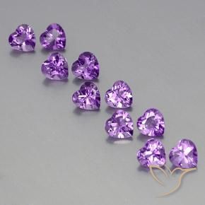 7.39ctw Naturale Viola violaceo medio-scuro Ametista, Cuore, VVS-VS
