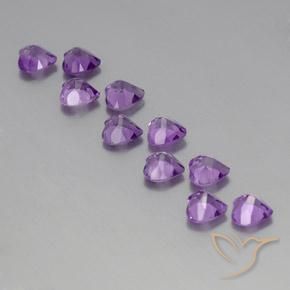 Gemme di Ametista Viola violaceo medio-scuro naturale da 7.39 ct, Cuore, VVS-VS