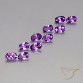 Gemme di Ametista violaceo naturale da 3.96 ct, Ovale, VVS-VS