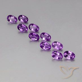 4.11ctw Naturale Viola violaceo medio-scuro Ametista, Ovale, VVS-VS
