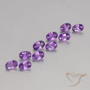 Gemme di Ametista violaceo naturale da 4.08 ct, Ovale, VVS-VS
