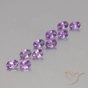 Gemme di Ametista Viola Rosato Medio naturale da 3.87 ct, Ovale, VVS-VS