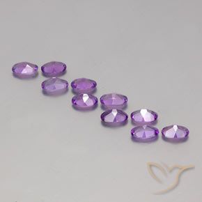 Gemme di Ametista Viola violaceo medio naturale da 3.77 ct, Ovale, VVS-VS