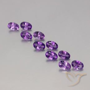 4.12ctw Naturale Viola violaceo medio-scuro Ametista, Ovale, VVS-VS
