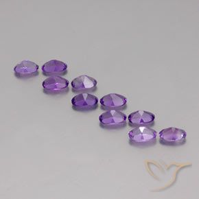 Gemme di Ametista Viola violaceo medio-scuro naturale da 4.12 ct, Ovale, VVS-VS