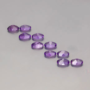 Gemme di Ametista Viola violaceo medio-scuro naturale da 3.95 ct, Taglio ovale, VVS-VS