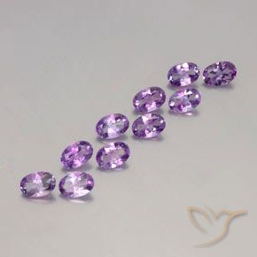 Gemme di Ametista Viola Rosato Medio naturale da 3.79 ct, Ovale, VVS-VS