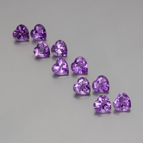 Gemme di ametista viola porpora naturale da 6,81 ct, a forma di cuore, VS