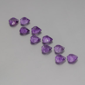 Gemme di ametista viola porpora naturale da 6,81 ct, a forma di cuore, VS