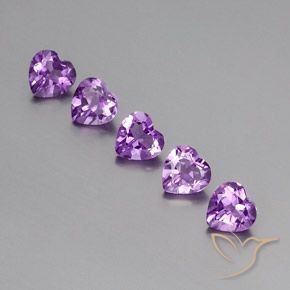 Gemme di Ametista violaceo naturale da 3.58 ct, Cuore, VS