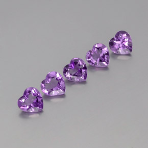 Gemme di Ametista Viola violaceo intenso naturale da 3.41 ct, A forma di cuore, VS