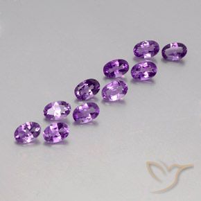 Gemme di Ametista violaceo naturale da 3.85 ct, Ovale, VVS-VS