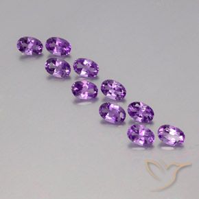 Gemme di Ametista Viola violaceo medio naturale da 4.12 ct, Ovale, VVS-VS