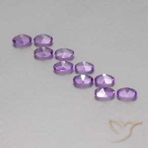 Gemme di Ametista Viola violaceo medio naturale da 4.12 ct, Ovale, VVS-VS
