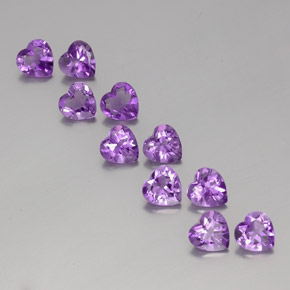 Gemme di Ametista Viola tendente al rosa naturale da 6.30 ct, A forma di cuore, VS