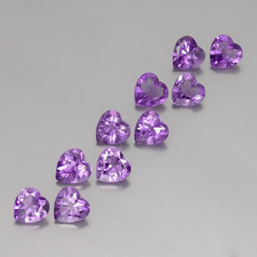 Gemme di Ametista Viola tendente al rosa naturale da 6.30 ct, A forma di cuore, VS