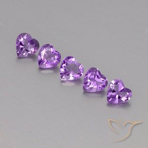 Gemme di Ametista violaceo naturale da 3.39 ct, Cuore, VS