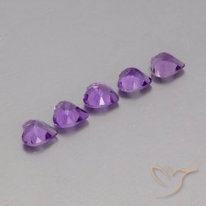 Gemme di Ametista violaceo naturale da 3.39 ct, Cuore, VS