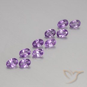 Gemme di Ametista Viola Rosato Medio naturale da 3.95 ct, Ovale, VVS-VS