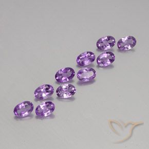 Gemme di Ametista violaceo naturale da 3.85 ct, Ovale, VVS-VS