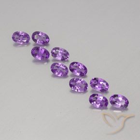 3.97ctw Naturale Viola violaceo medio-scuro Ametista, Ovale, VVS-VS