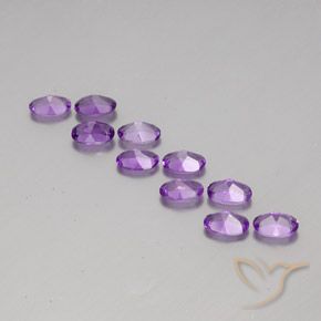 Gemme di Ametista Viola violaceo medio-scuro naturale da 3.97 ct, Ovale, VVS-VS