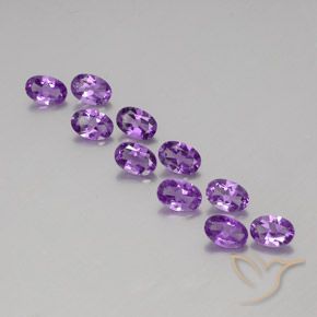 3.97ctw Naturale Viola violaceo medio-scuro Ametista, Ovale, VVS-VS