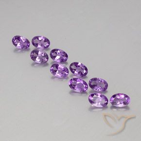 3.89ctw Naturale Viola violaceo medio-scuro Ametista, Ovale, VVS-VS